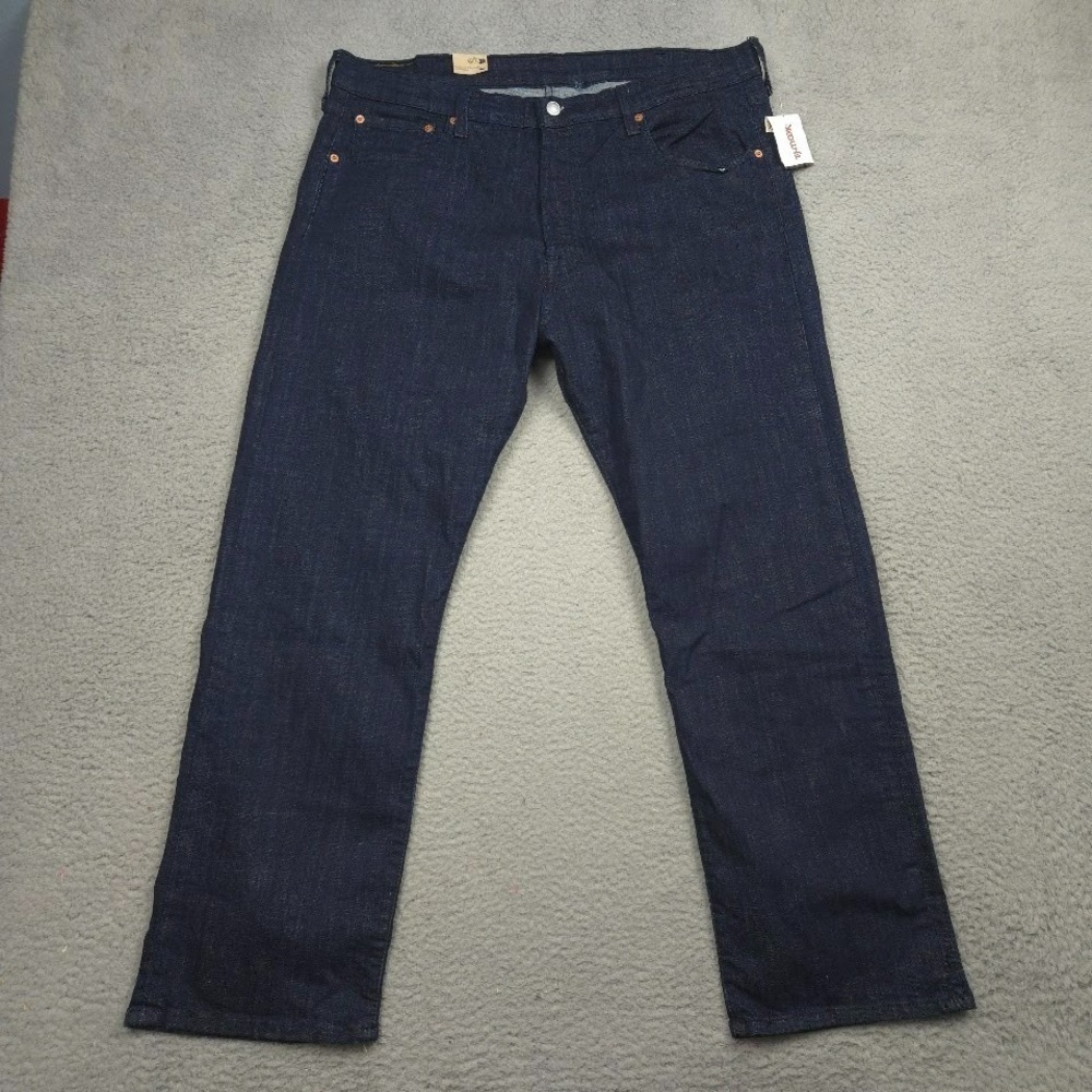 Levi's 501 Jeans Mens 40x30 Dark‎ Rinse Button Fly Straight Stretch NWT